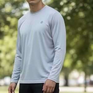 VAPOR APPAREL MEN’S LONG SLEEVE SUN SHIRT REPREVE UPF 50+ Solar Size Large White